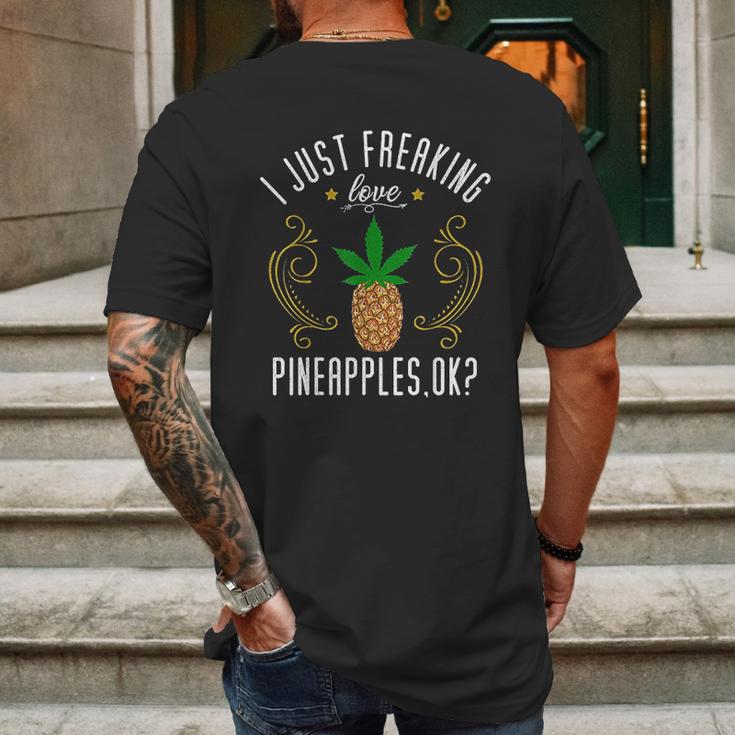 Pineapple Weed Funny Marijuana Lover Gift Mens Back Print T-shirt Gifts for Men