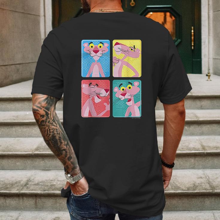 Pink Panther Colorful Portrait Mens Back Print T-shirt Gifts for Men