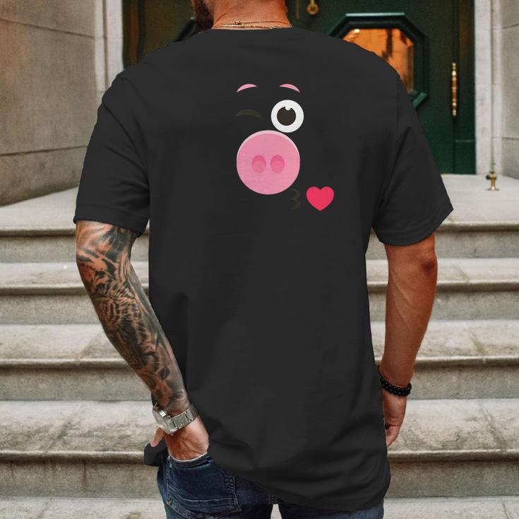 Pink Pig Emoji Family Matching Costume New Year 2022 Mens Back Print T-shirt Gifts for Men