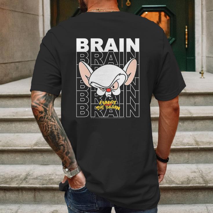 Pinky And The Brain Text Stack Big Face Mens Back Print T-shirt Gifts for Men