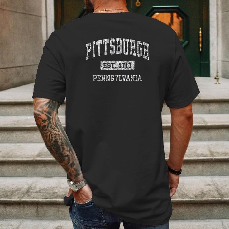 Pittsburgh Pennsylvania Pa Vintage Established Sports Design Mens Back Print T-shirt Gifts for Men