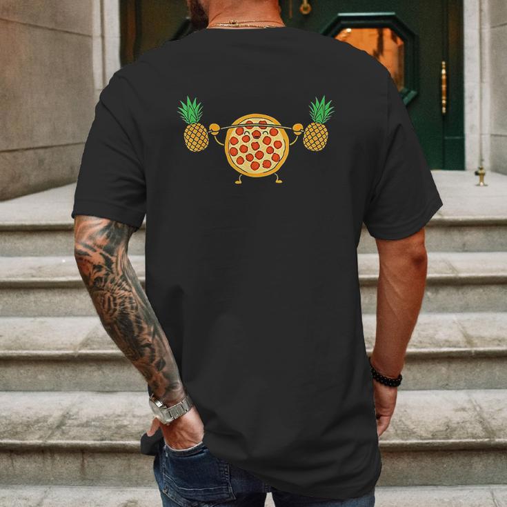 Pizza Lifting Pineapple Funny Food Snatch Squat Barbell Mens Back Print T-shirt Gifts for Men