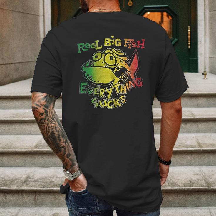 Plastic Head Reel Big Fish Everything Sucks Mens Back Print T-shirt Gifts for Men