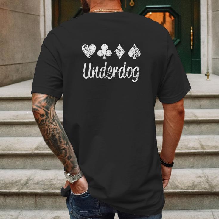 Playing Card Underdog Mens Back Print T-shirt Gifts for Men