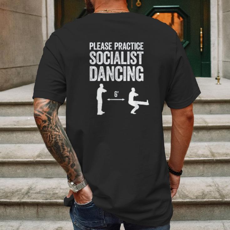 Please Practice Socialist Dancing Funny Social Distancing Mens Back Print T-shirt Gifts for Men