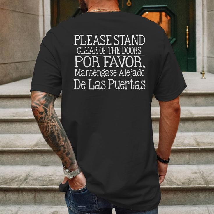 Please Stand Clear Of The Doors Funny Monorail Mens Back Print T-shirt Gifts for Men