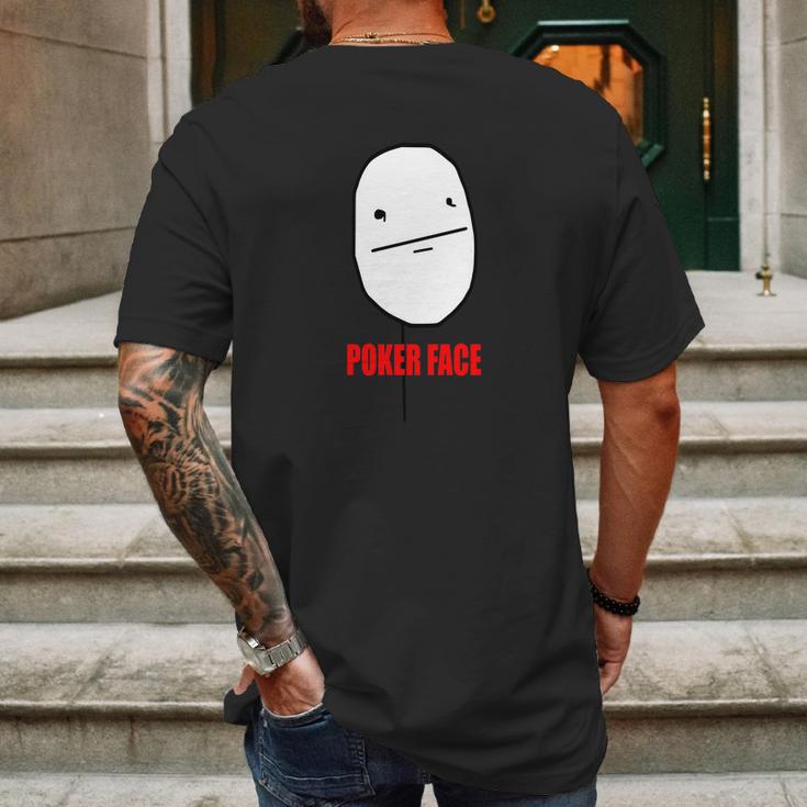 Poker Face Mens Back Print T-shirt Gifts for Men