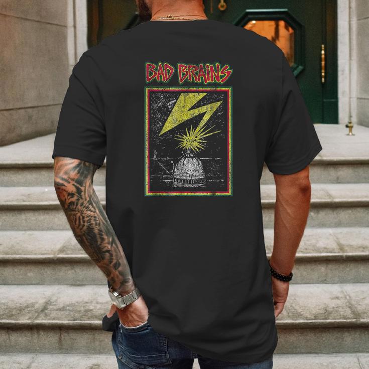 Politics Bad Brains Capitol Logo Vintage Mens Back Print T-shirt Gifts for Men