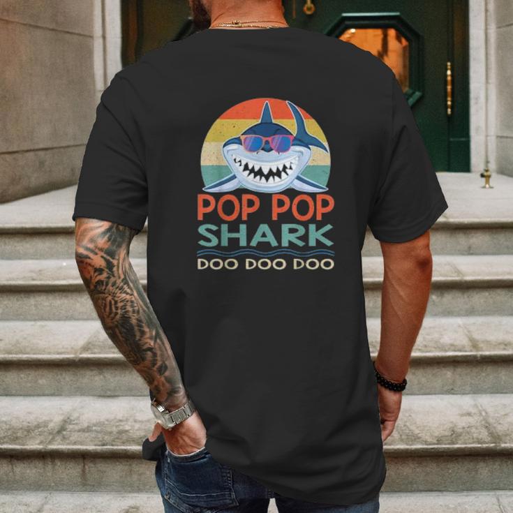 Pop Pop Shark Doo Doo Doo Baby Shark Mens Back Print T-shirt Gifts for Men