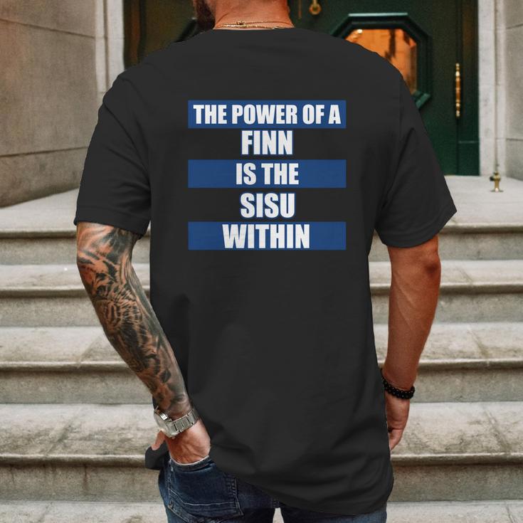 The Power Of A Finn Is The Sisu Within Mens Back Print T-shirt Gifts for Men