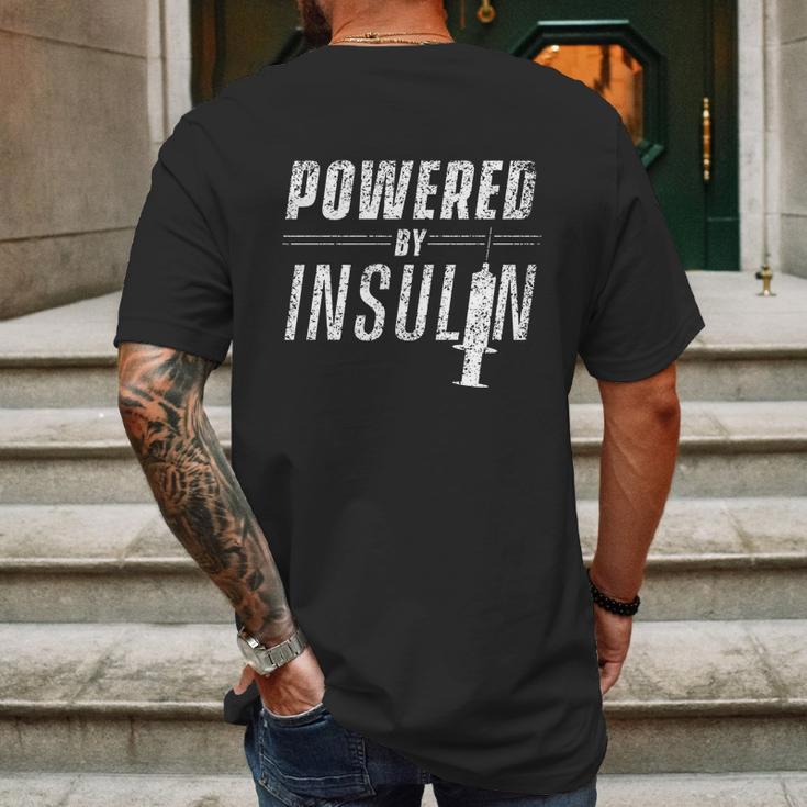 Powered By Insulin Sayings Diabetician Diabetes Awareness Gift Graphic Design Printed Casual Daily Basic Mens Back Print T-shirt Gifts for Men