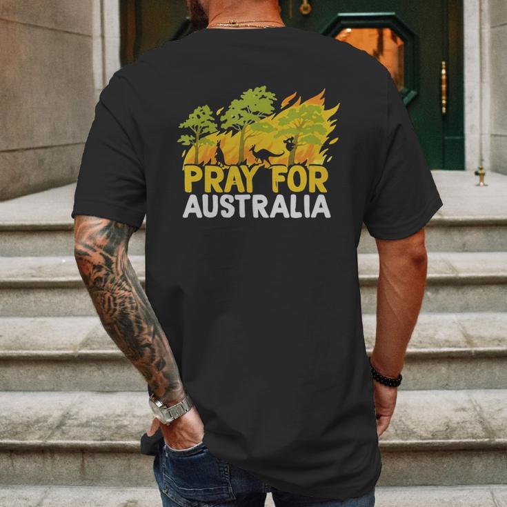 Pray For Australia Australian Bush Fire Koala Kangaroo Shirt Mens Back Print T-shirt Gifts for Men