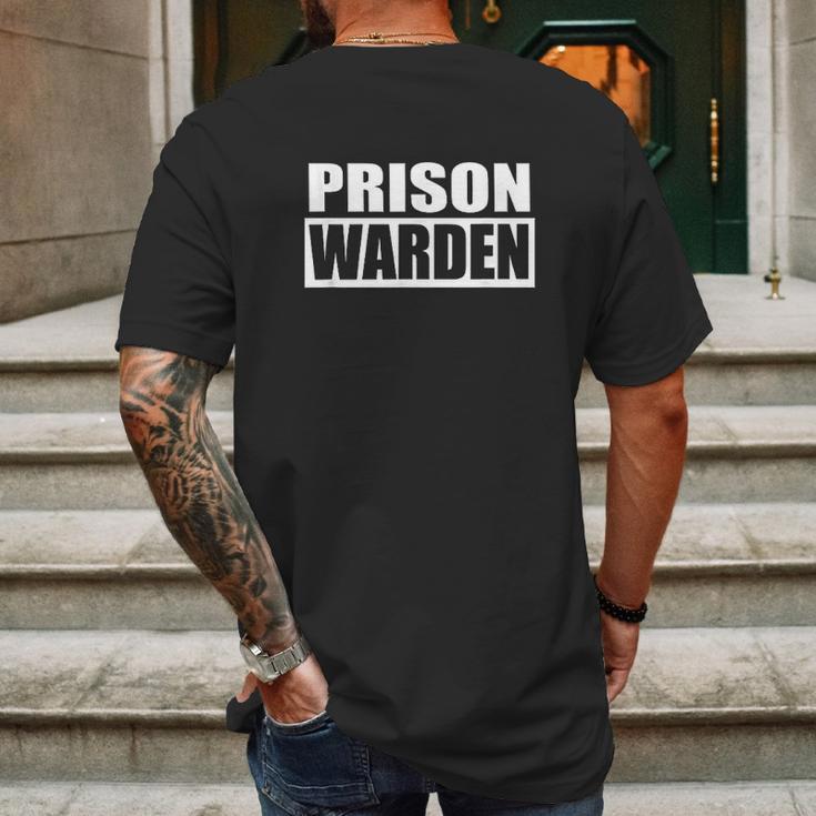 Prison Warden For Halloween Prison Costume Mens Back Print T-shirt Gifts for Men