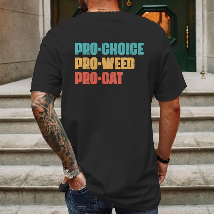 Pro Choice Pro Weed Pro Cat Retro Vintage Mens Back Print T-shirt Gifts for Men