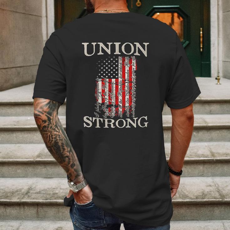 Pro Workers American Union Strong Pledge Allegiance To Flag Mens Back Print T-shirt Gifts for Men