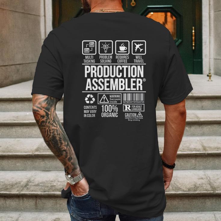 Production Assembler Mens Back Print T-shirt Gifts for Men