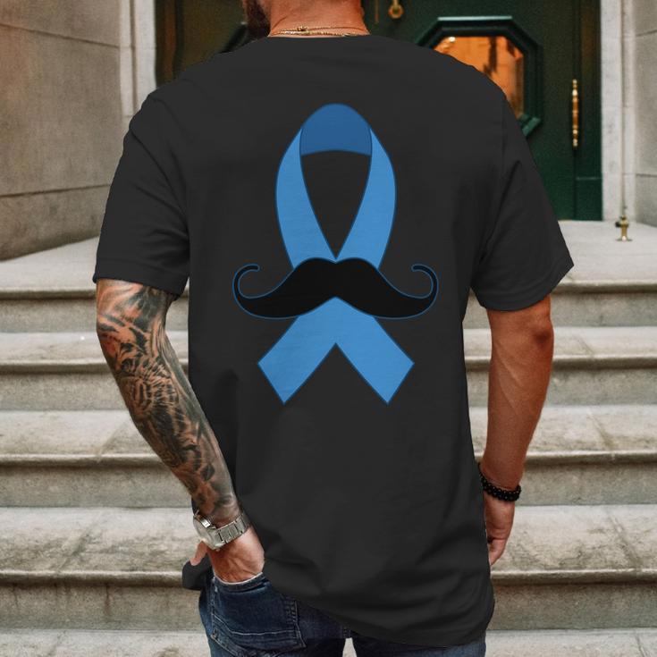 Prostate Mustache Ribbon Mens Back Print T-shirt Gifts for Men