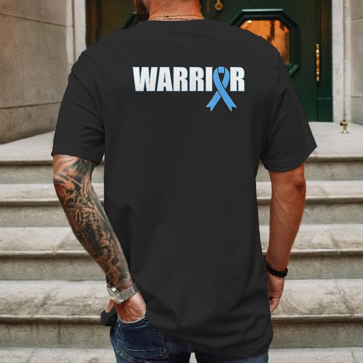 Prostate Warrior Light Blue Ribbon Mens Back Print T-shirt Gifts for Men