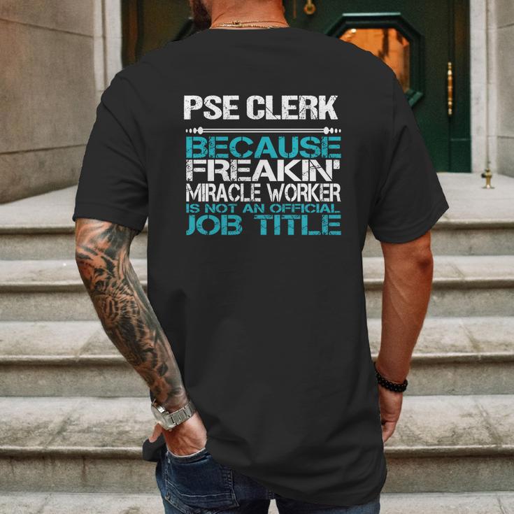 Pse Clerk Mens Back Print T-shirt Gifts for Men