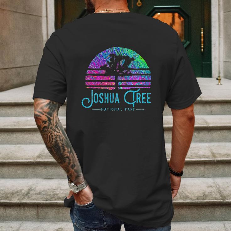 Psychedelic Joshua Tree National Park Retro Road Trip Mens Back Print T-shirt Gifts for Men