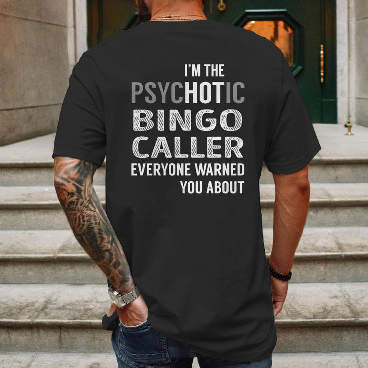 Psychotic Bingo Caller Job Shirts Mens Back Print T-shirt Gifts for Men