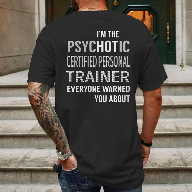 Psychotic Certified Personal Trainer Job Shirts Mens Back Print T-shirt Gifts for Men