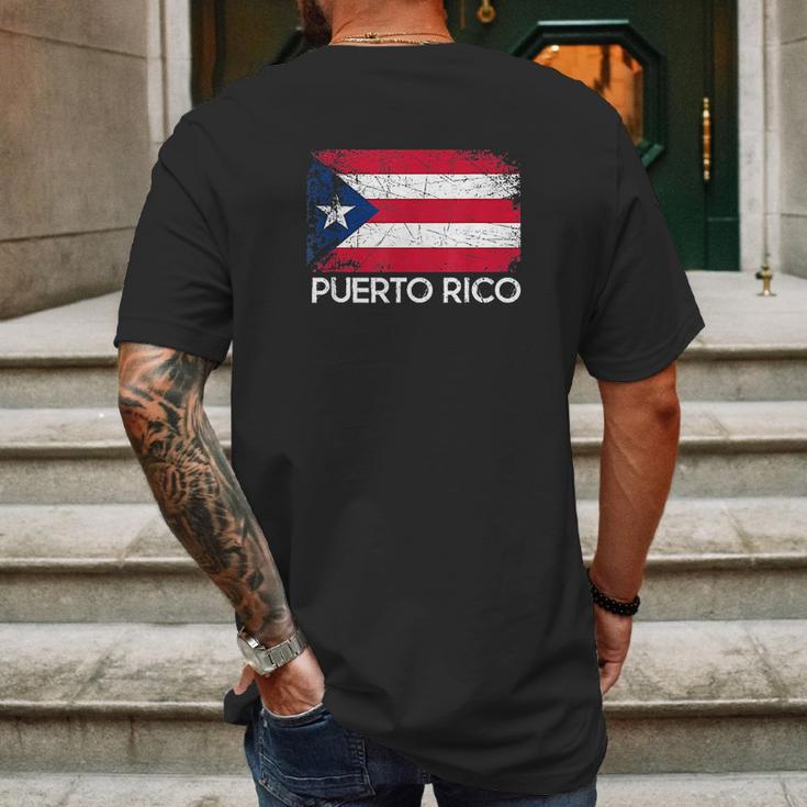 Puerto Rican Flag Vintage Made In Puerto Rico Gift Mens Back Print T-shirt Gifts for Men