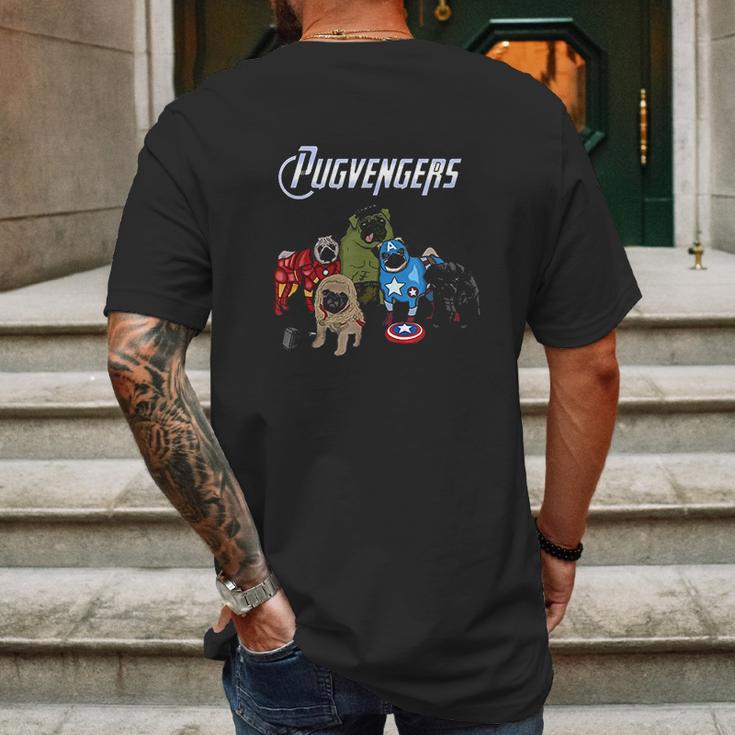 The Pugvengers Funny Superheroes Pug Dog Gift Mens Back Print T-shirt Gifts for Men