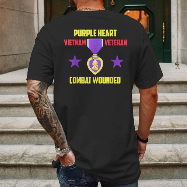 Purple Heart Vietnam Veteran Mens Back Print T-shirt Gifts for Men