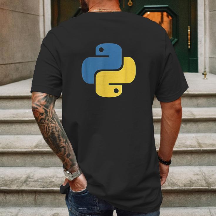 Python Logo For Developers Mens Back Print T-shirt Gifts for Men