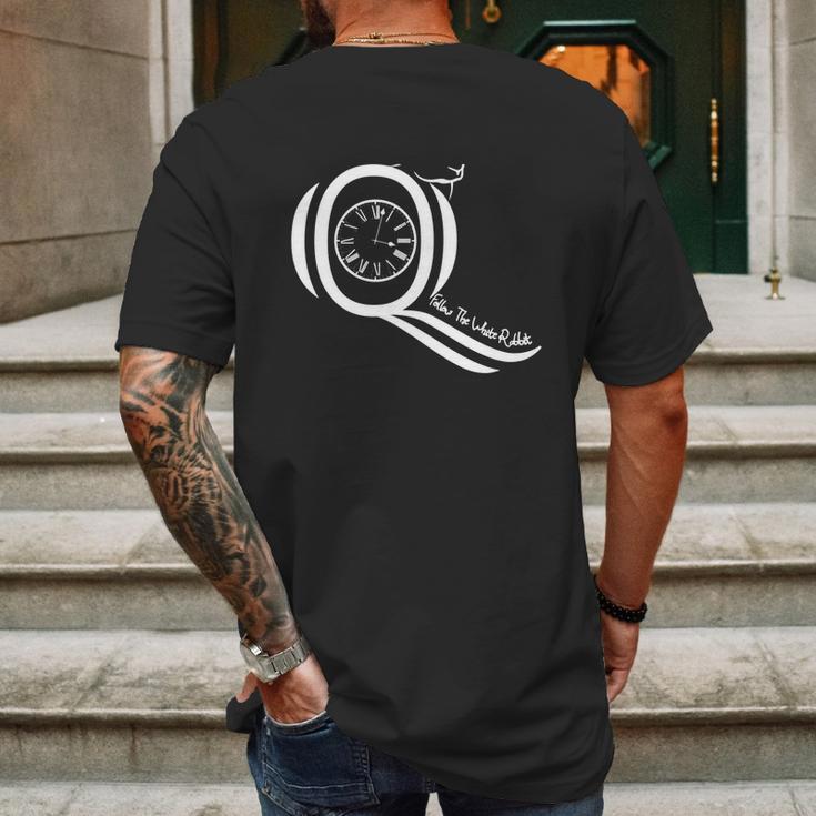 Qanon The Storm Is Coming Follow The White Rabbit Long Sleeve T-Shirt Mens Back Print T-shirt Gifts for Men