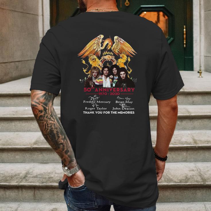 Queen 50Th Anniversary 1970 2020 Signature Mens Back Print T-shirt Gifts for Men