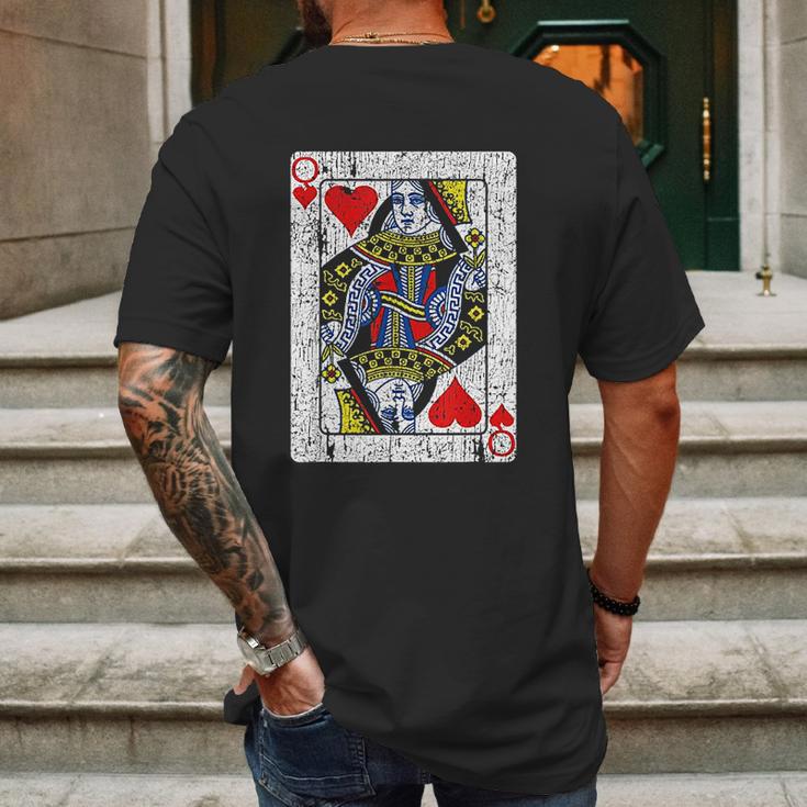 Queen Of Hearts Card Costume Vintage Mens Back Print T-shirt Gifts for Men