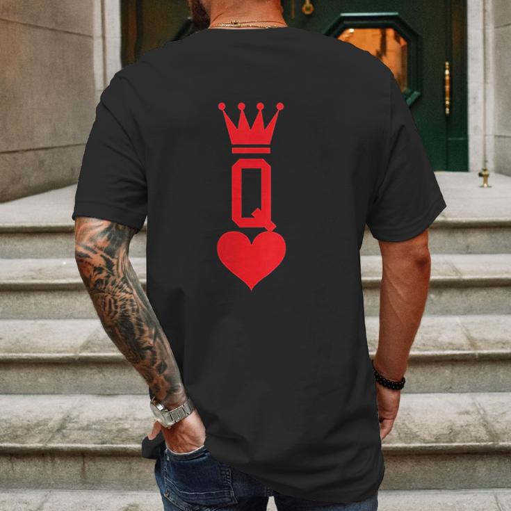 Queen Of Hearts Gift Playing Card Halloween Costume Mens Back Print T-shirt Gifts for Men