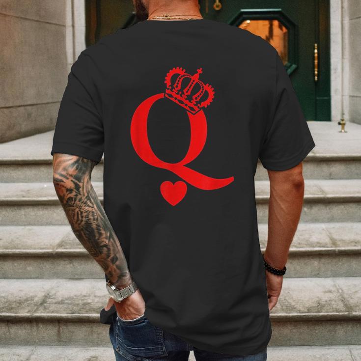 Queen Of Hearts King Of Hearts Mens Back Print T-shirt Gifts for Men