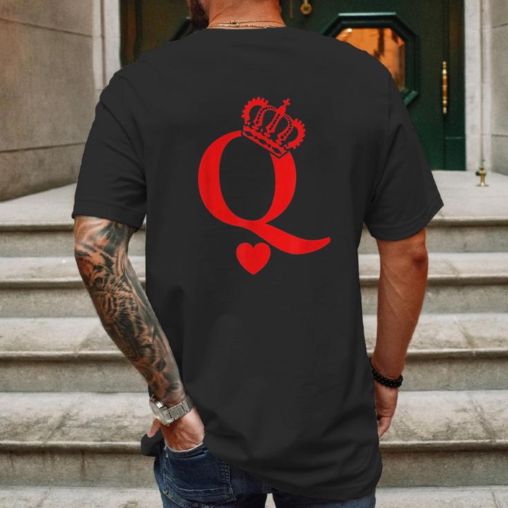 Queen Of Hearts King Of Hearts Mens Back Print T-shirt Gifts for Men