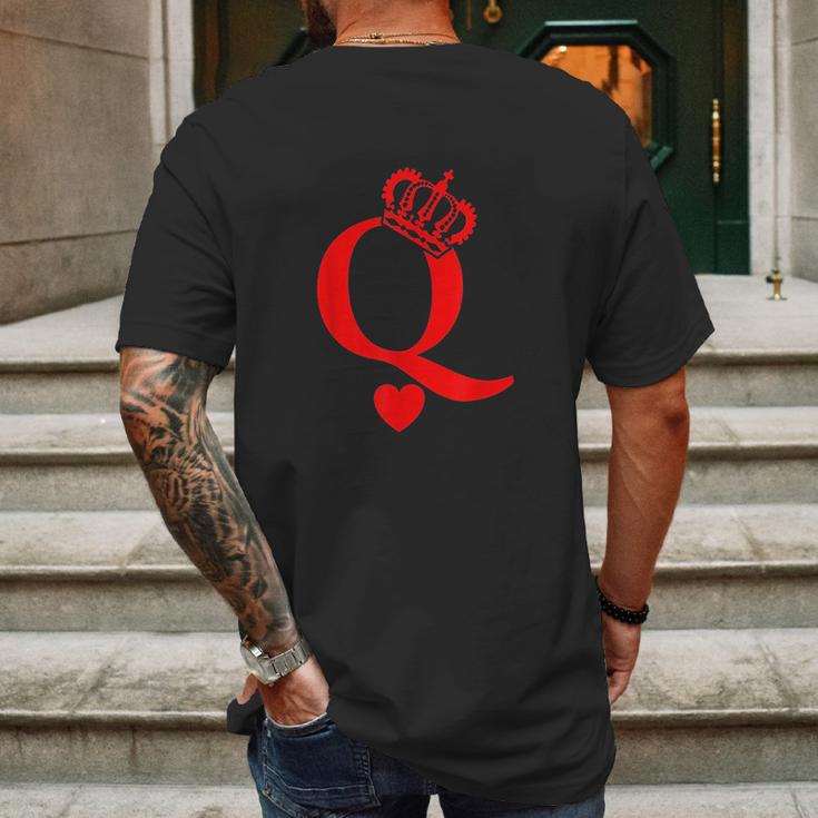 Queen Of Hearts King Of Hearts Playing Cards Deck Of Cards Mens Back Print T-shirt Gifts for Men