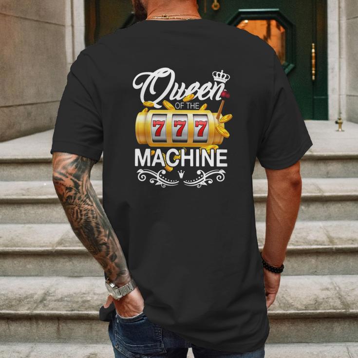 Queen Of The Slot Machine Mens Back Print T-shirt Gifts for Men