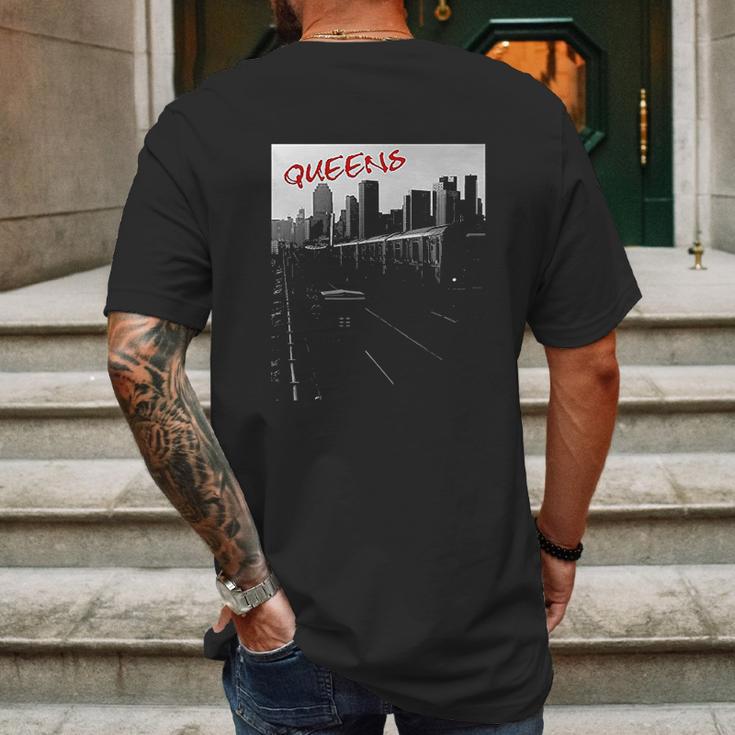 Queens Ny Subway New York Mens Back Print T-shirt Gifts for Men