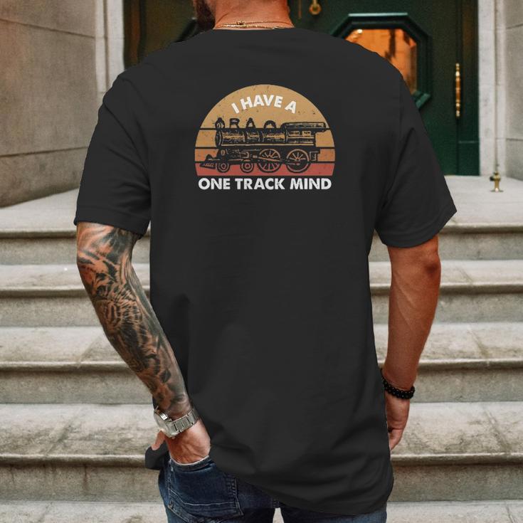 Railroad Model I Have A One Track Mind Mens Back Print T-shirt Gifts for Men