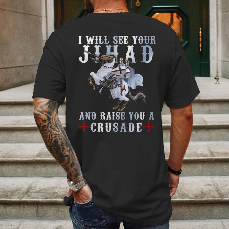 Raise You A Crusade - Templar Shirt Mens Back Print T-shirt Gifts for Men