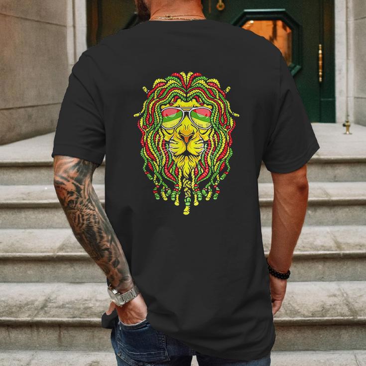 Rastafari Lion Dreadlock Jamaican Flag Reggae Music Rasta Mens Back Print T-shirt Gifts for Men