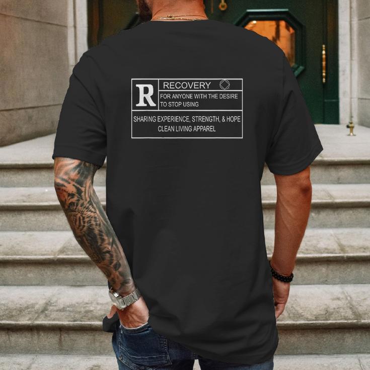 Rated R For Recovery Narcotics Anonymous Gifts Mens Back Print T-shirt Gifts for Men