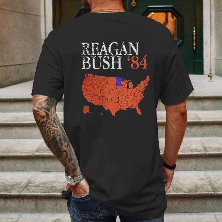 Reagan Bush 84 Vintage Distressed Style Mens Back Print T-shirt Gifts for Men