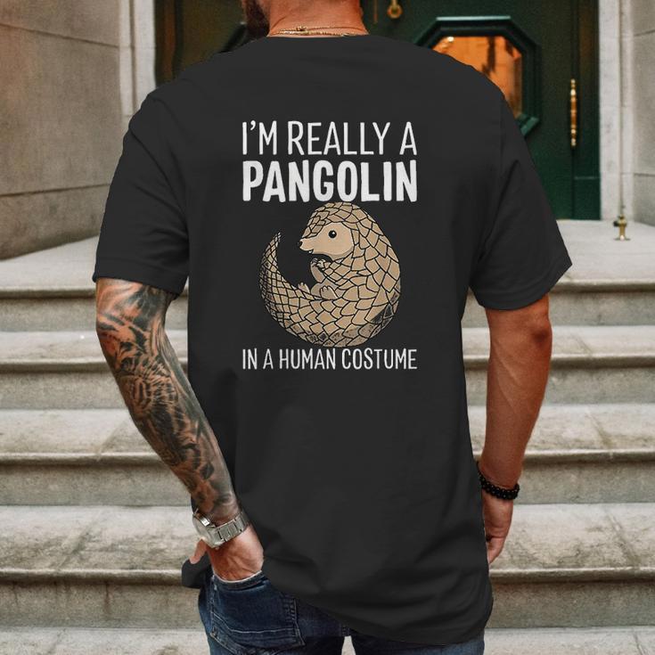 I Am Really A Pangolin In A Human Costume Mens Back Print T-shirt Gifts for Men