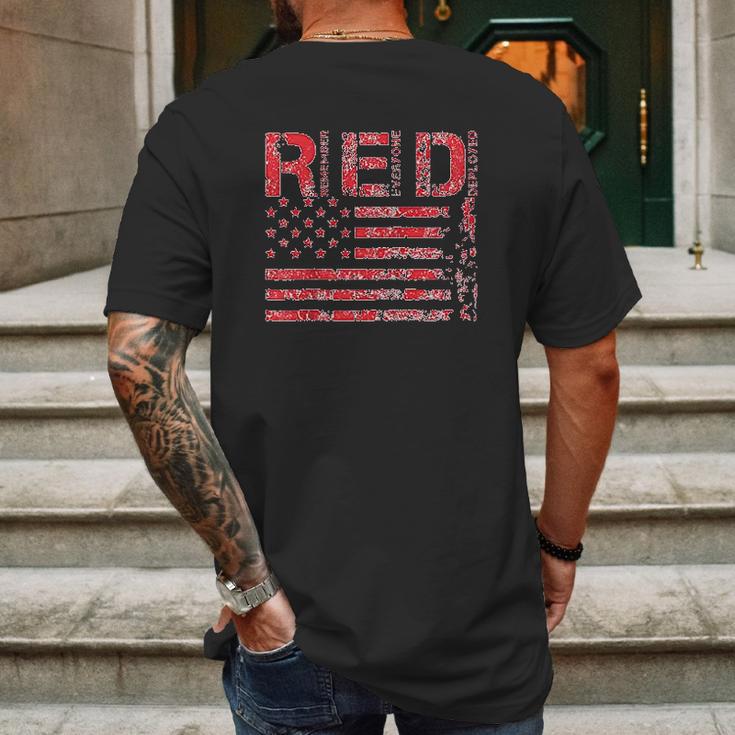 Red Fridays Remember Everyone Deployed American Flag Mens Back Print T-shirt Gifts for Men