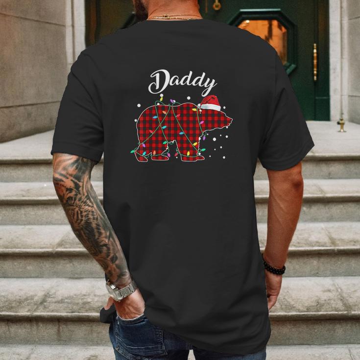 Red Plaid Daddy Bear Matching Buffalo Pajama Mens Back Print T-shirt Gifts for Men