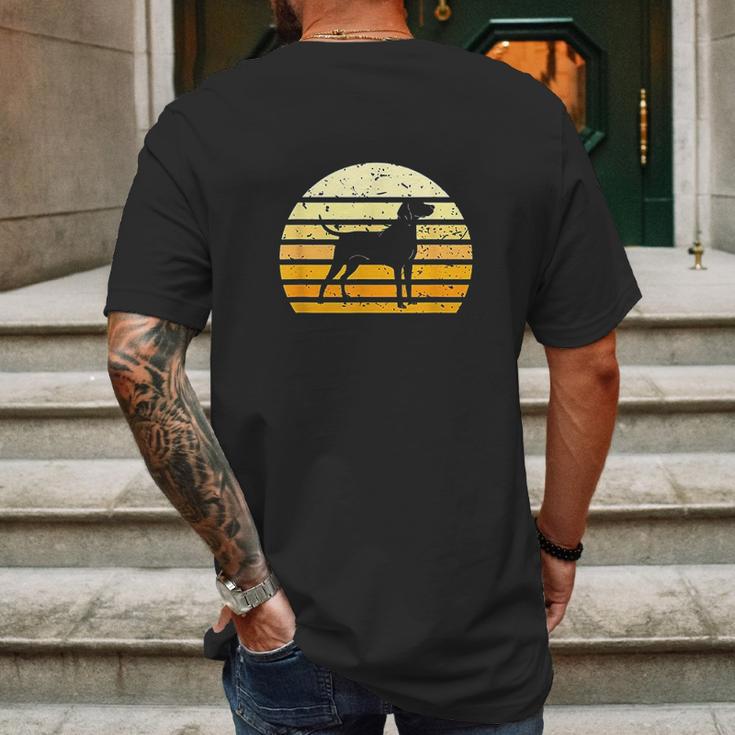 Redbone Coonhound Dog Silhouette Vintage Retro Mens Back Print T-shirt Gifts for Men