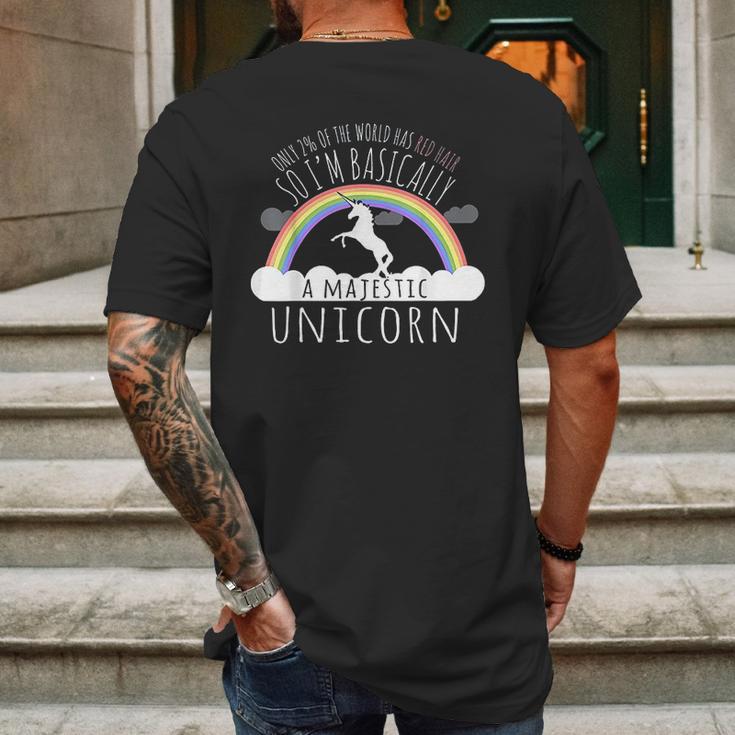 Redhead Majestic Unicorn Mens Back Print T-shirt Gifts for Men