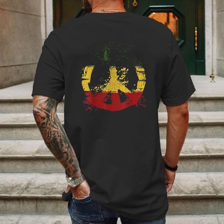 Reggae Music Peace Sign Rastafari Rasta Gift Mens Back Print T-shirt Gifts for Men